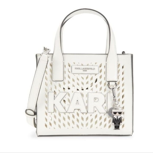 Karl Lagerfeld Nouveau Cutout Satchel Crossbody Bag + Pouch + Dust Bag Nwt ❤ - Picture 7 of 10